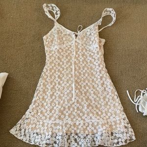 White floral mesh dress